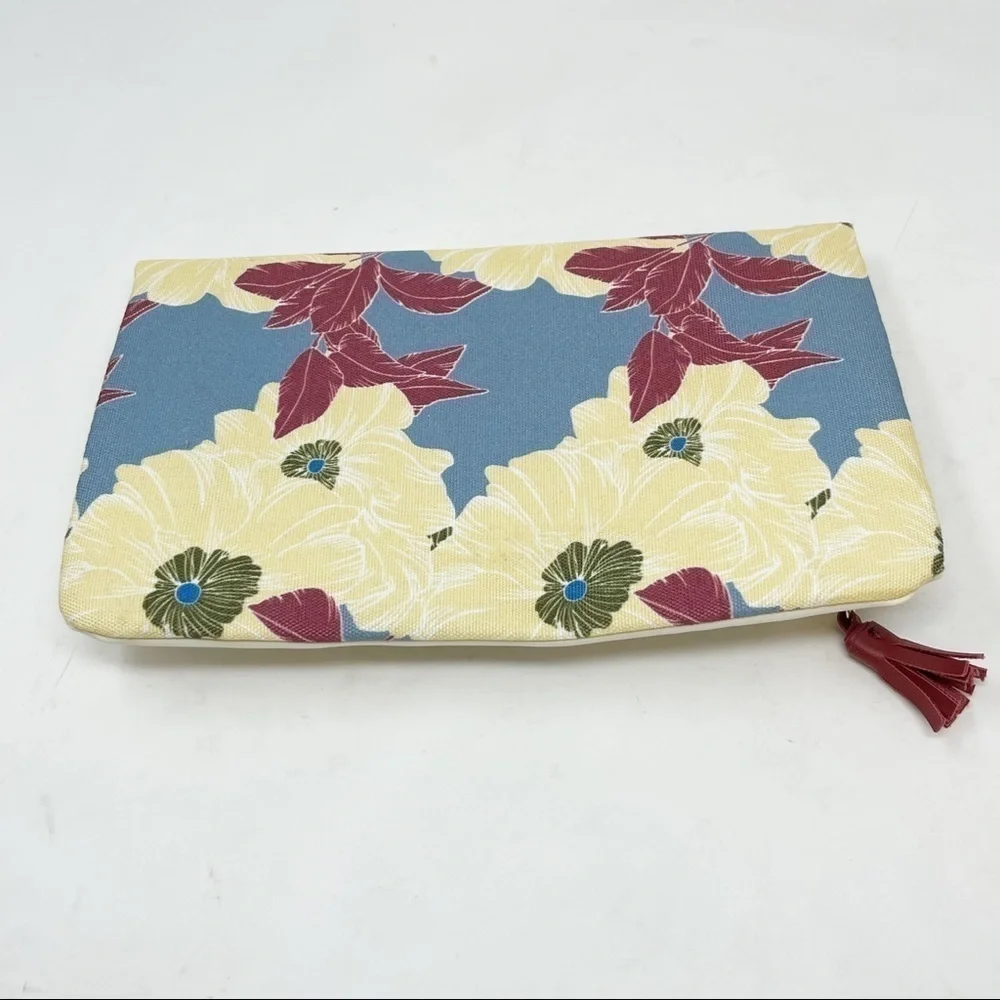 RACHEL PALLY Ivory Blue Floral Clutch Handbag